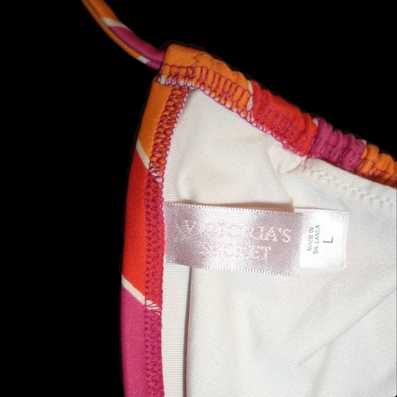 VICTORIAS SECRET Swim  Suit 10 PINK ORANGE Bikini - Picture 4 of 7